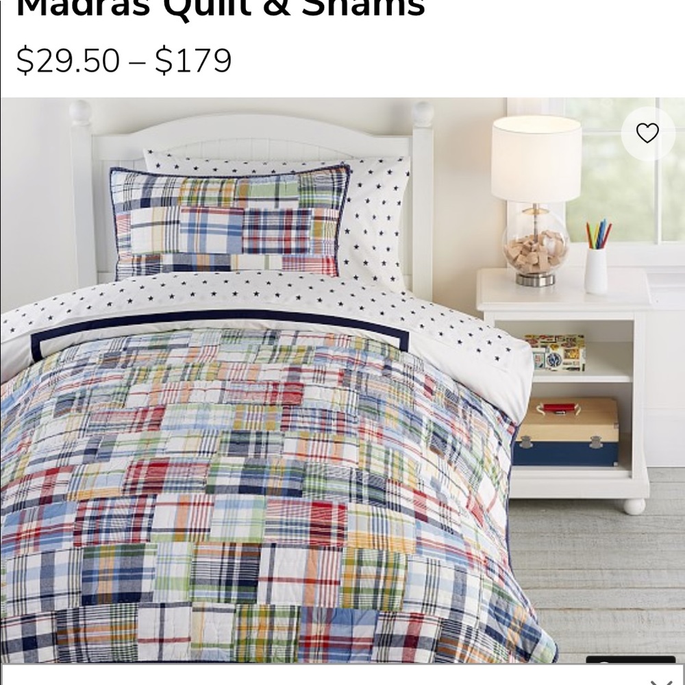 Pottery Barn Kids quilt and shams